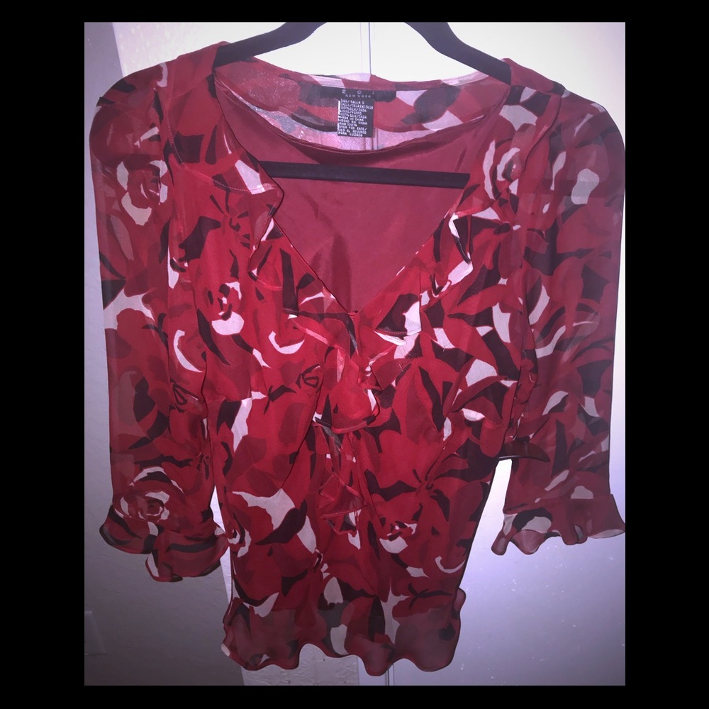 ECI New Your 💯 silk blouse
